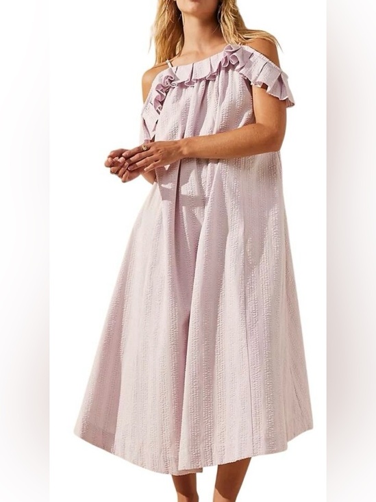 Free People Dresses & Skirts - Free People Tamara Lilac Open Back Seersucker Midi/Maxi Dress